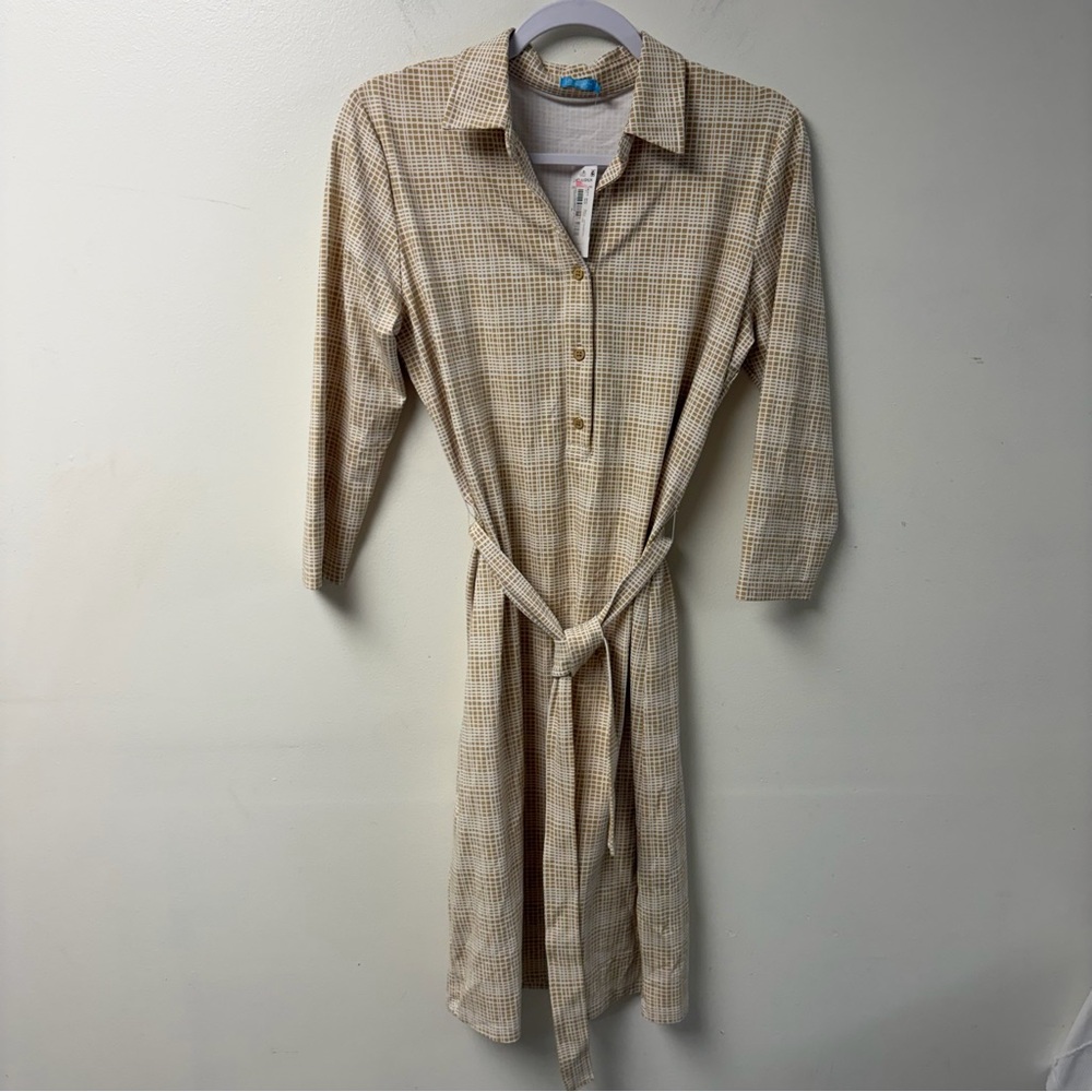 J. McLaughlin NWT Calla Belted Dress Long Sleeve Size Medium - Picture 3 of 8